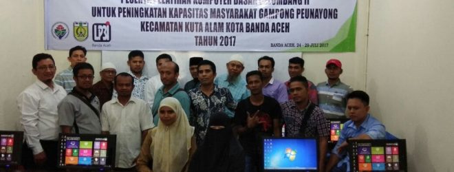 Peserta dari Masyarakat Gampong yang mengikuti Pelatihan Komputer Dasar di LP3i Banda Aceh